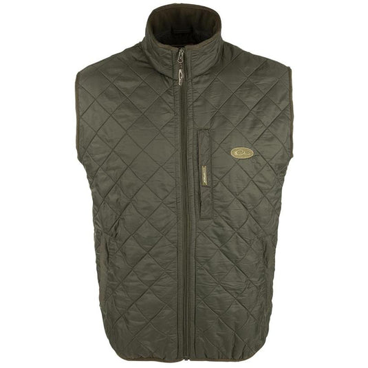 Drake Delta Quilted Fleece Lined Vest - Olive