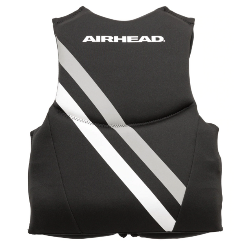 Load image into Gallery viewer, Airhead Neolite Orca Life Vest - Black with Grey and White Stripes - Back View
