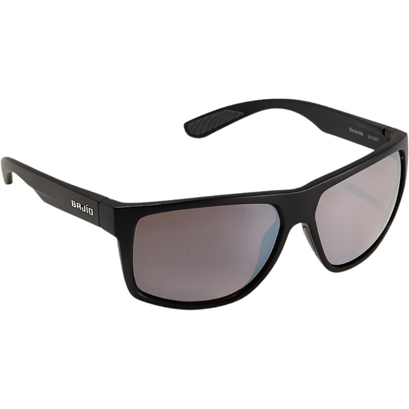 Load image into Gallery viewer, Bajio Boneville Sunglasses - Matte Black Frames with Silver Glass Lens
