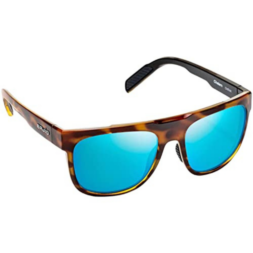 Bajio Chelem Sunglasses, Black Gloss / Glass Lenses / Blue Mirror