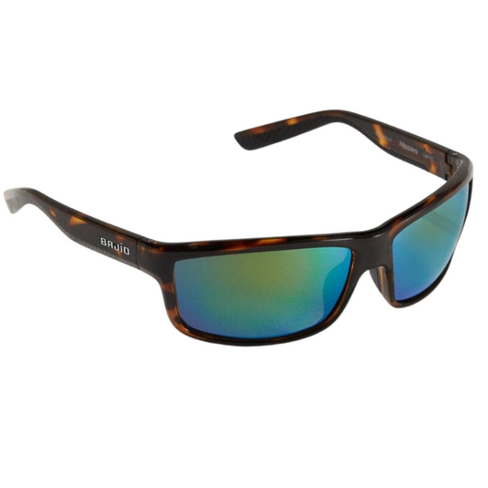 Bajio Nippers Sunglasses - Dark Tortoise Frames with Green Mirror Glass Lens