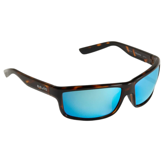 Bajio Nippers Sunglasses - Dark Tortoise Gloss Frames with Blue Mirror Glass Lens