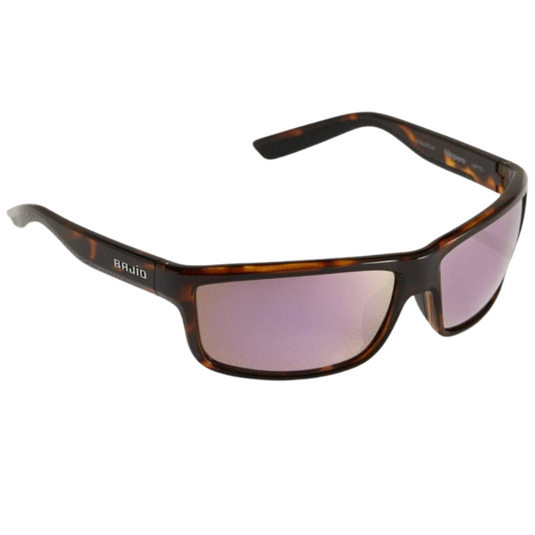 Bajio Nippers Sunglasses - Dark Tortoise Gloss Frames with Pink Mirror Glass Lens