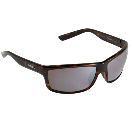 Bajio Nippers Sunglasses - Dark Tortoise Gloss Frames with Silver Mirror Glass Lens