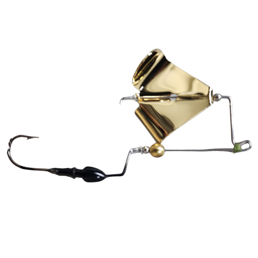 Brazalo Custom Lures Elite Bushwhacker Buzzbaits - Black and Gold Blade