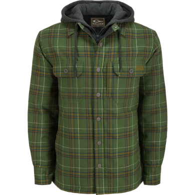 Drake The Campfire Flannel Hoodie - Kalamata Olive