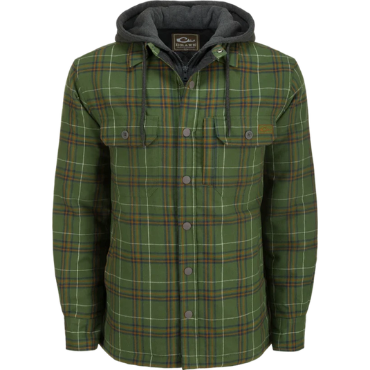 Drake The Campfire Flannel Hoodie - Kalamata Olive