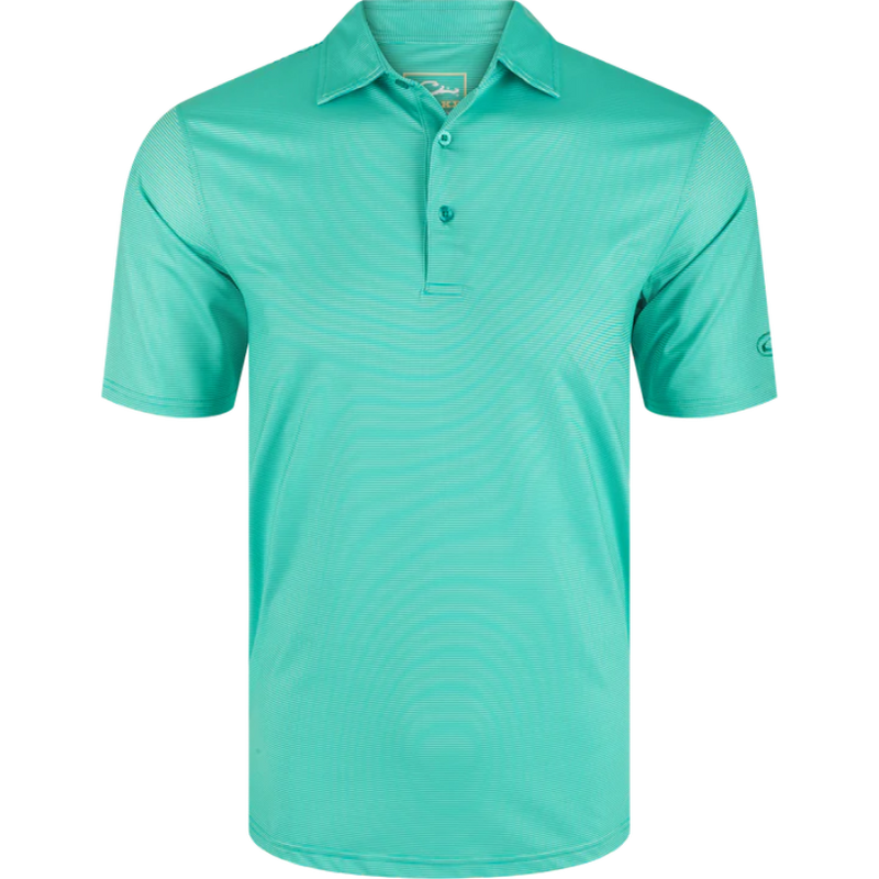 Load image into Gallery viewer, Drake Performance Chalk Striped Polo Shirt - Ceramic Teal
