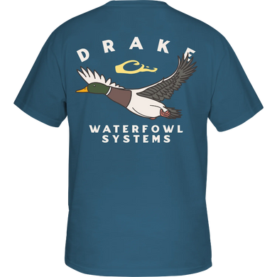 Drake Retro Short Sleeve T-Shirts - Mallard - Blue