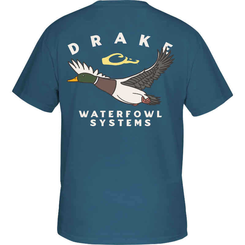 Load image into Gallery viewer, Drake Retro Short Sleeve T-Shirts - Mallard - Blue
