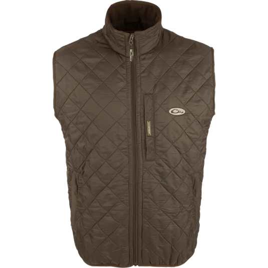 Drake Delta Quilted Fleece Lined Vest - Earth