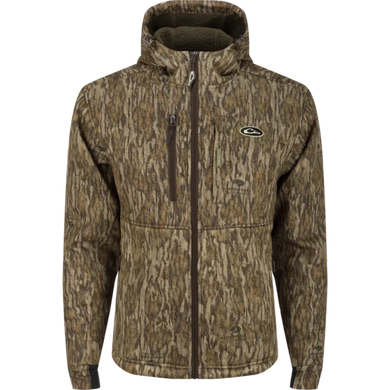 Drake MST Hole Shot Hooded Windproof Eqwader Full Zip Jacket - Mossy Oak Bottomland