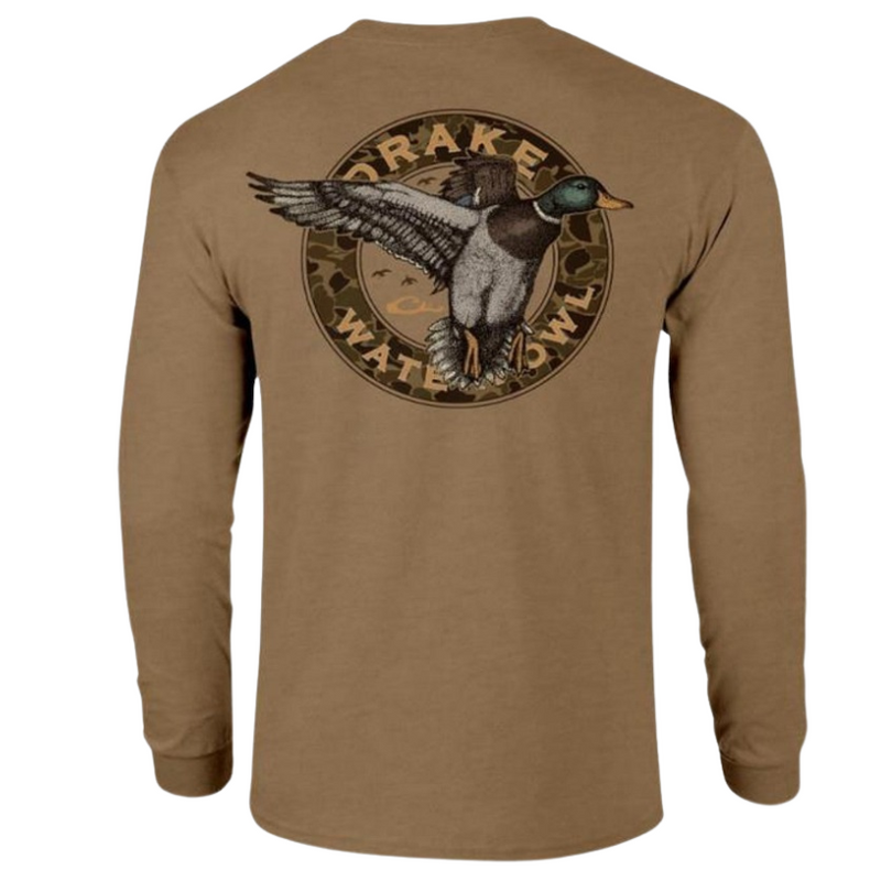 Load image into Gallery viewer, Drake Circle Mallard LS Shirt - Metal Bronze Heather
