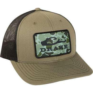 Drake Old School Patch Richardson Mesh Hats - Loden Black