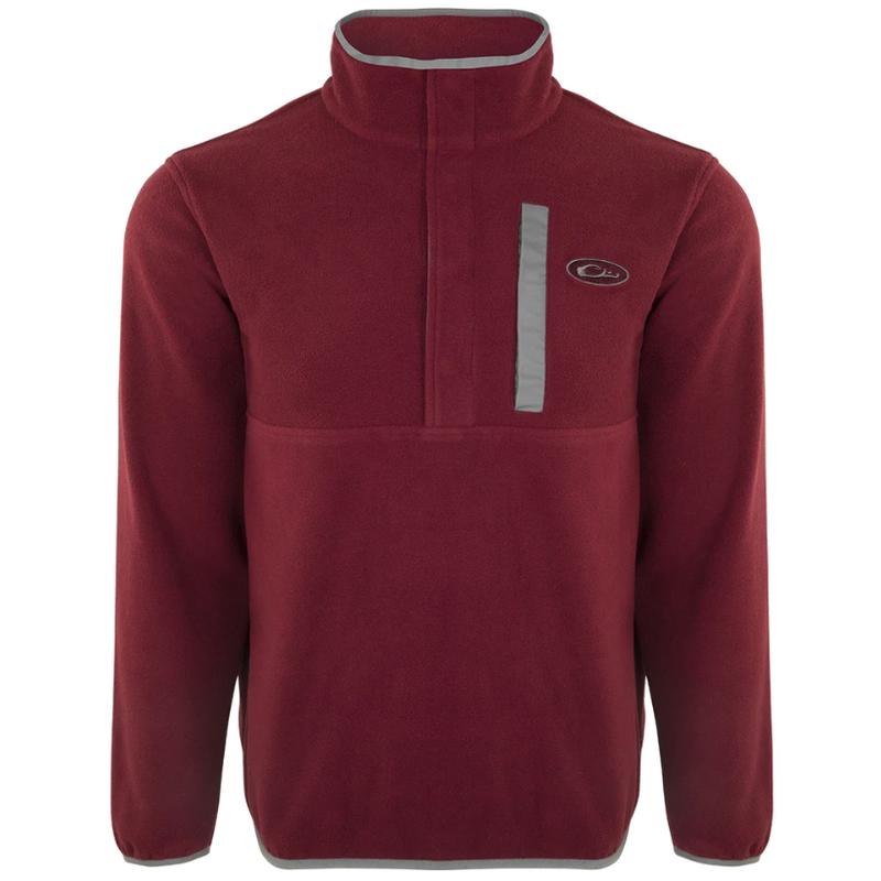 Load image into Gallery viewer, Drake Waterfowl Camp Fleece Pullover 2.0 - Maroon and Charcoal
