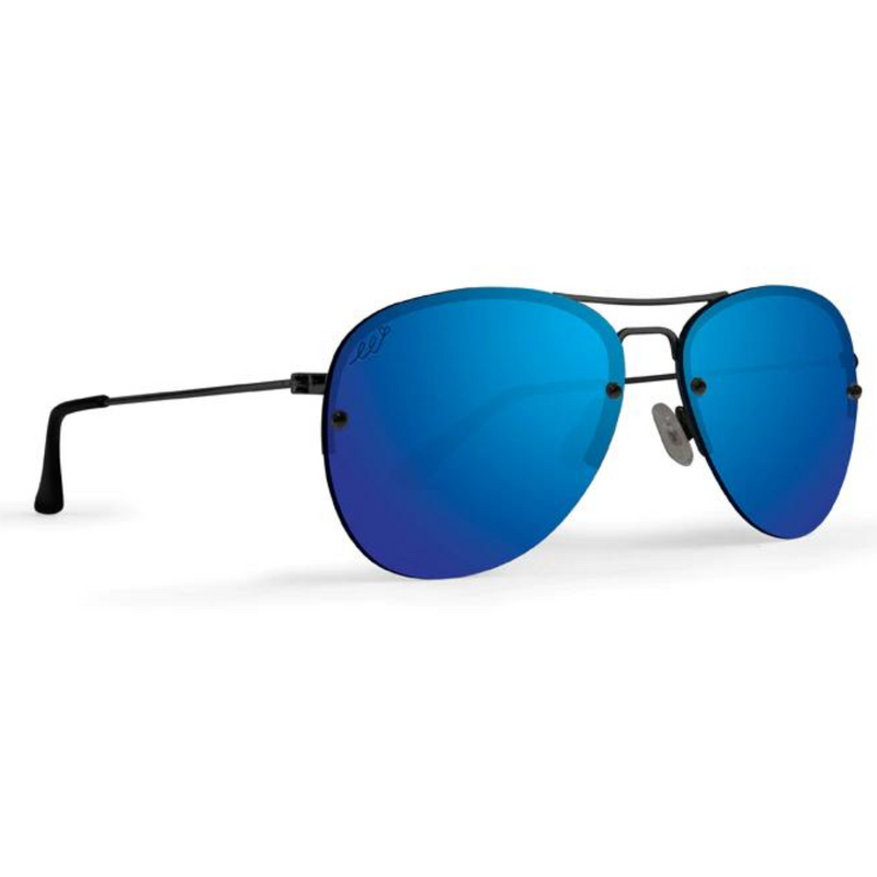 Load image into Gallery viewer, Epoch Emerson Sunglasses - Black Frames with Blue/Purple Mirror Lens
