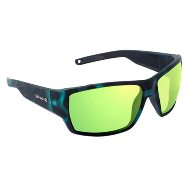 Bajio Vega Sunglasses - Blue Tortoise Matte Frames with Green Mirror Lens