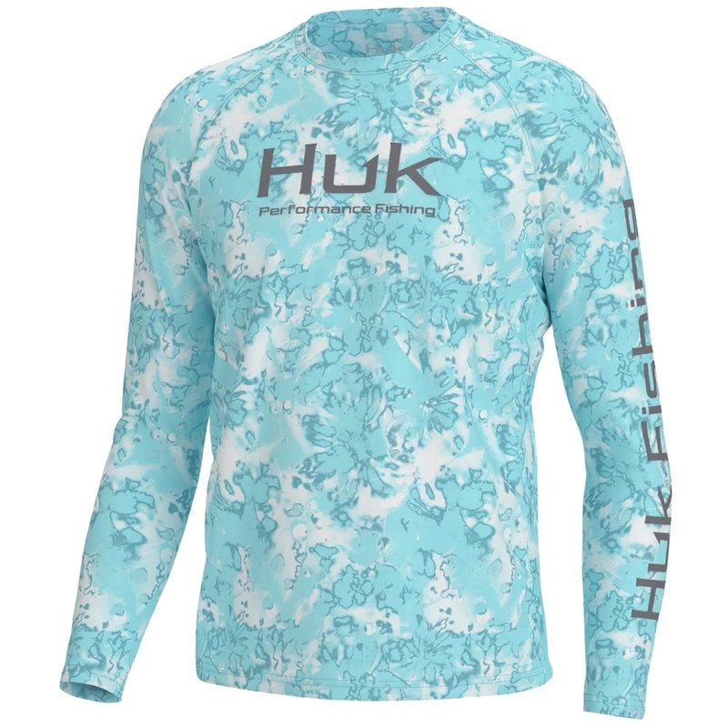 Load image into Gallery viewer, Huk Pursuit Crew Fin Flats Performance Shirts - Island Paradise
