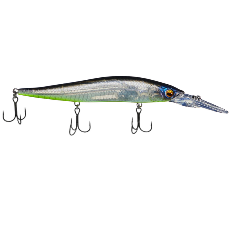 Load image into Gallery viewer, Head Hunter HH Minnow Suspending Jerkbaits -Herring Bone Chartreuse
