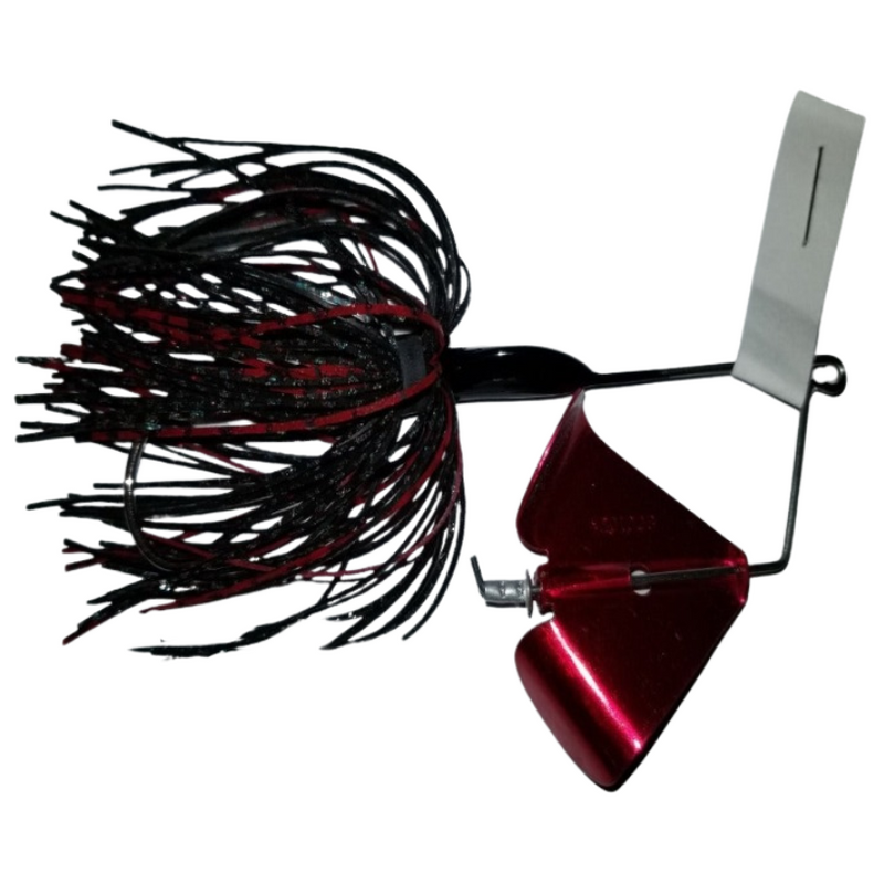 Load image into Gallery viewer, J &amp; H Tackle Head-Knockers Buzz Baits - Black and Red with Red Blade
