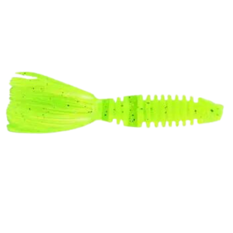 Load image into Gallery viewer, Luck E Strike Skirted Minna Crappie Baits - Chartreuse Silver Flake
