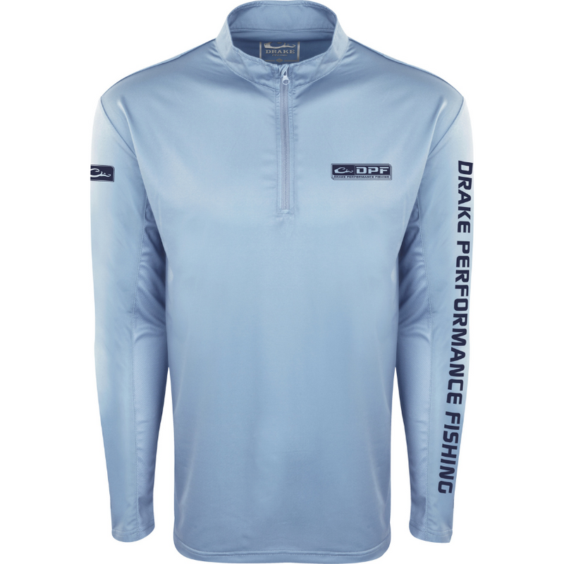 Load image into Gallery viewer, Shield4 Arched Mesh Back 1-4 Zip Long Sleeve - Light Blue
