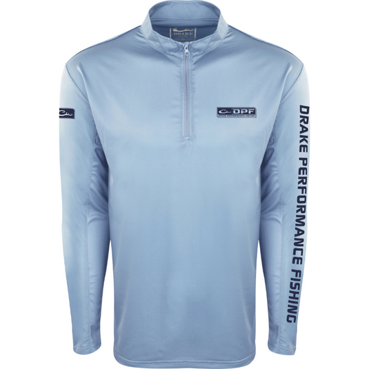 Shield4 Arched Mesh Back 1-4 Zip Long Sleeve - Light Blue