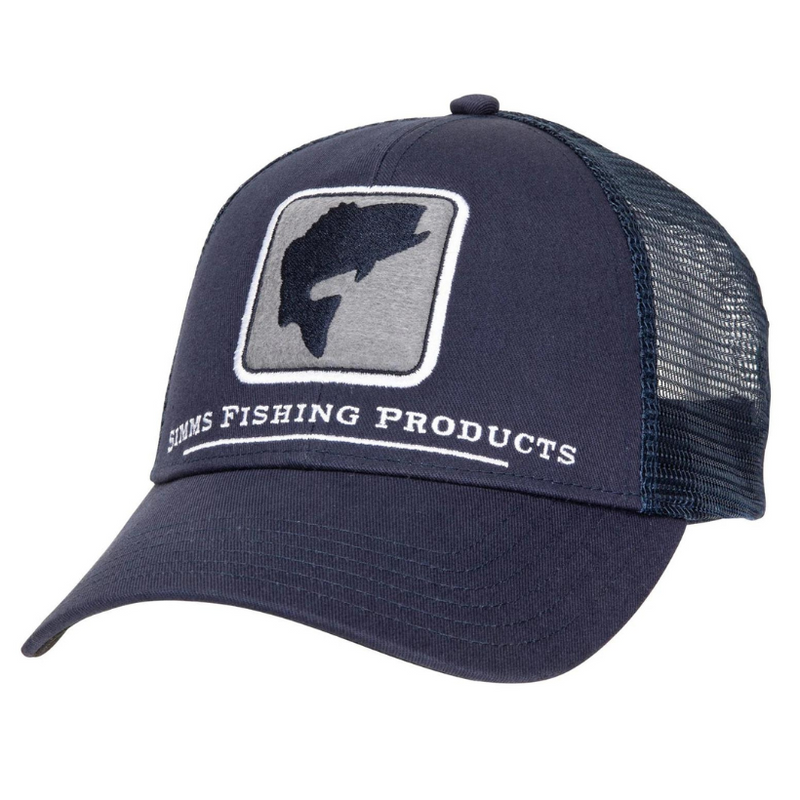 Load image into Gallery viewer, Simms Bass Icon Trucker Hat - Admiral Steel
