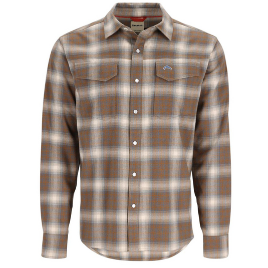 Simms Gallatin Flannel LS Shirt - Stone Ombre Plaid