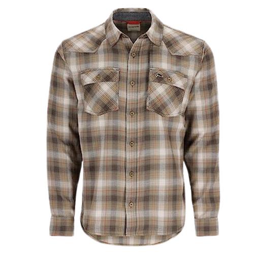 Simms Mens Santee Flannel - Bay Leaf Sun Glow Window Pane Ombre