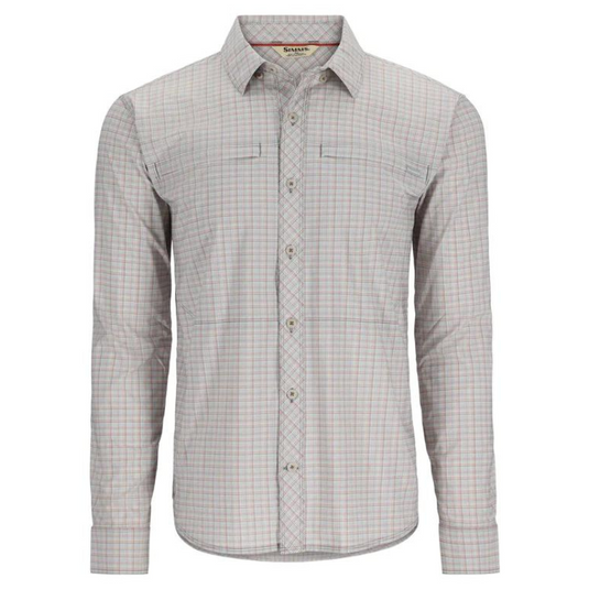 Simms Mens Stone Cold LS Button Up Shirt - Sky Morada Plaid