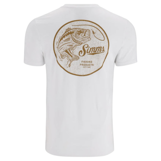 Simms Men's Nostalgic Bass T-Shirt - White