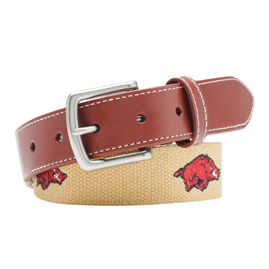 Smathers & Branson Razorback Needlepoint Belt