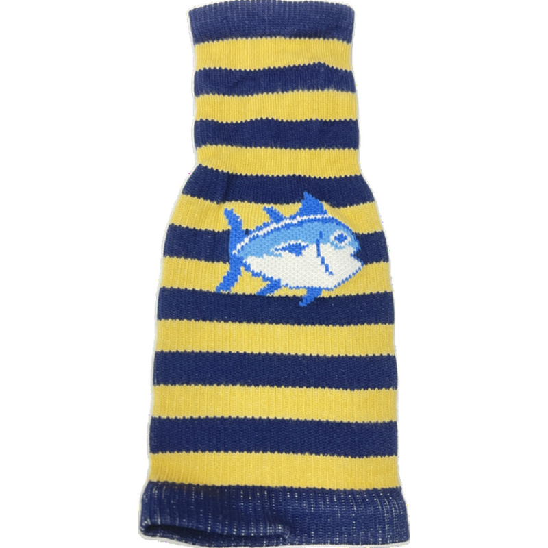 Load image into Gallery viewer, Southern Tide Bottle Sock - Navy and Yellow
