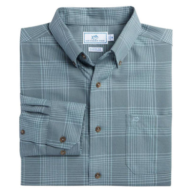 Southern Tide Flannel Afterdeck Plaid Sport Shirt - Gray