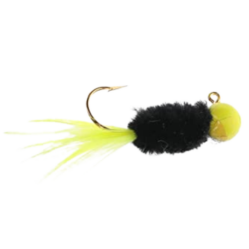 Strike King Mr. Crappie Slab Daddy Live Hair Jig - Tuxedo Black Chartreuse