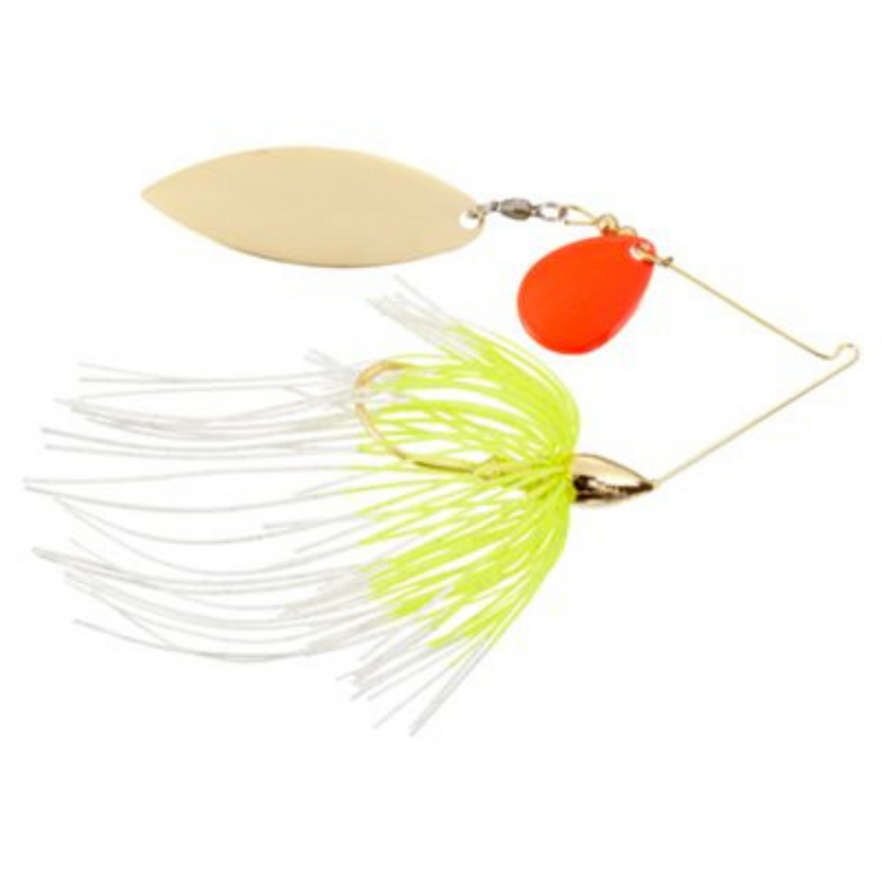 Load image into Gallery viewer, War Eagle Gold Colorado Willow Spinnerbaits - White Chartreuse Red Kicker
