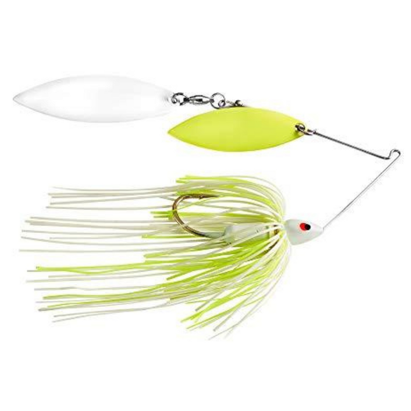 Load image into Gallery viewer, War Eagle Painted Screamin Eagle Double Willow Spinnerbaits - White Chartreuse
