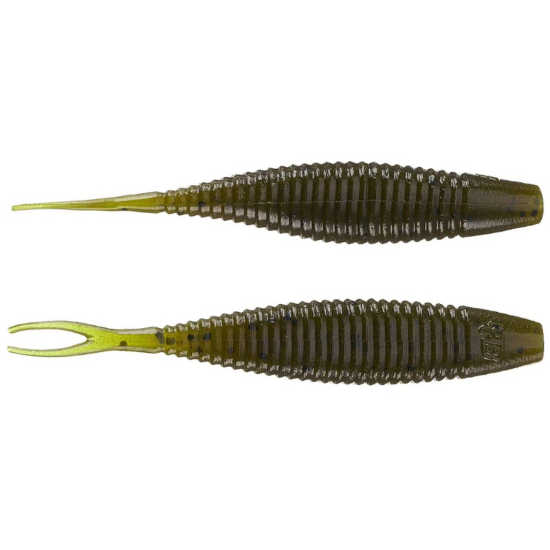 Load image into Gallery viewer, Yamamoto Scope Shad Swimbaits - Green Pumpkin and Black Flake
