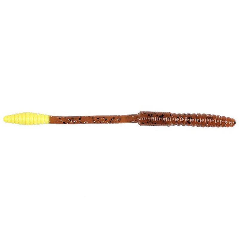 Load image into Gallery viewer, Big Bite Baits Squirrel Tail Worms Pumpkin Chartreuse Tail
