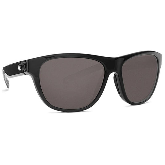 Costa Bayside Sunglasses - Shiny Black Frames with Gray Lens