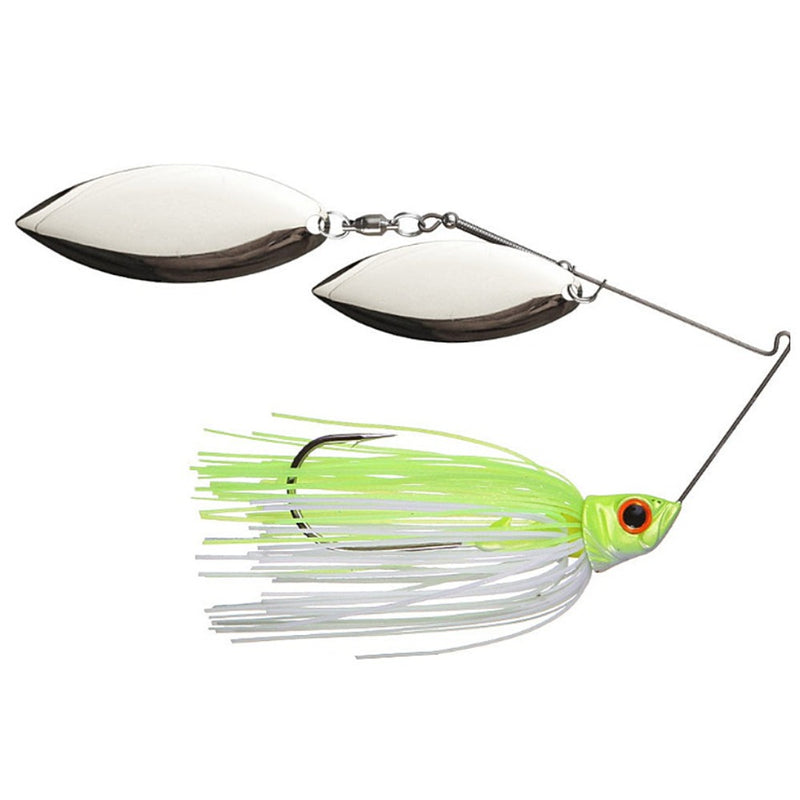 Load image into Gallery viewer, Revenge Baits Deep Runner Double Willow Nickle Spinnerbaits - White Chartreuse
