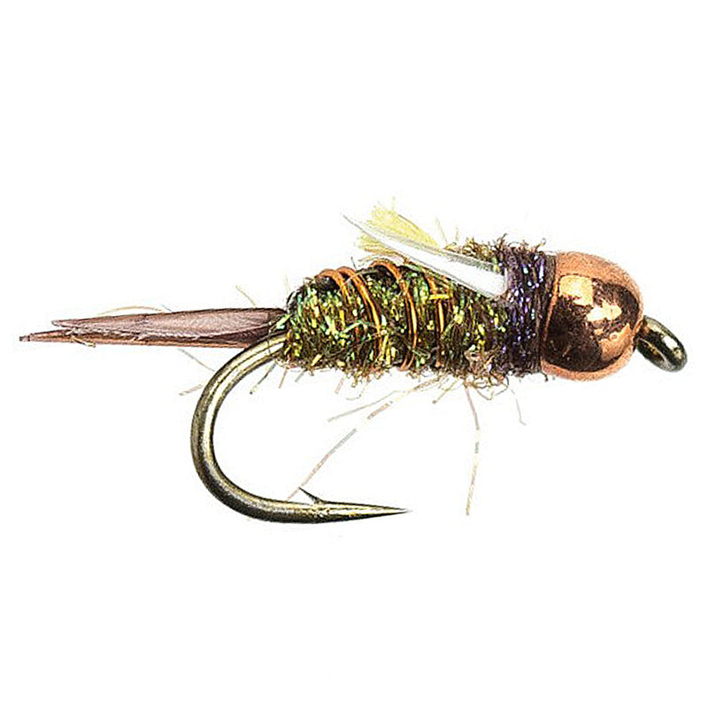 Load image into Gallery viewer, Umpqua Psycho Prince Gold Bead Flies - Caddis Green
