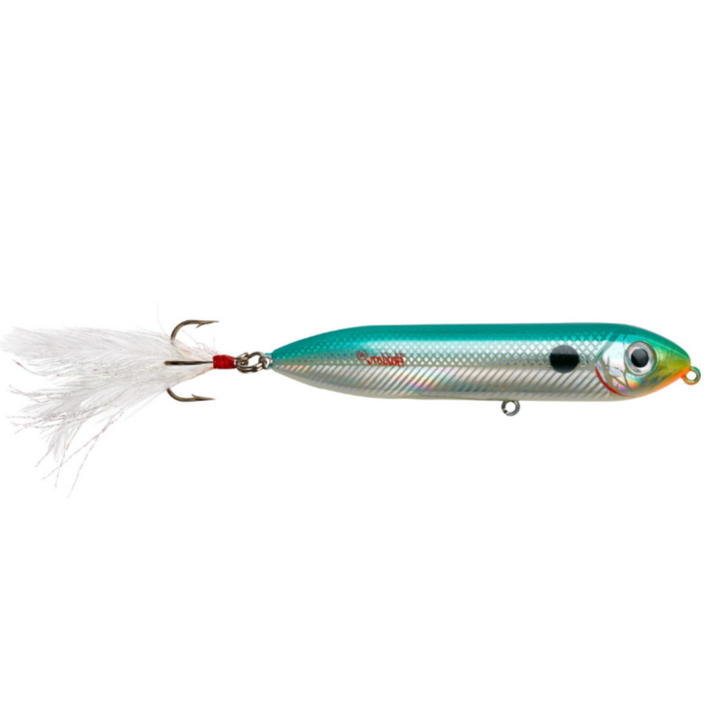 Load image into Gallery viewer, Heddon Feather Dressed Super Spook Jr. Topwater Lure Lake Fork Shad 
