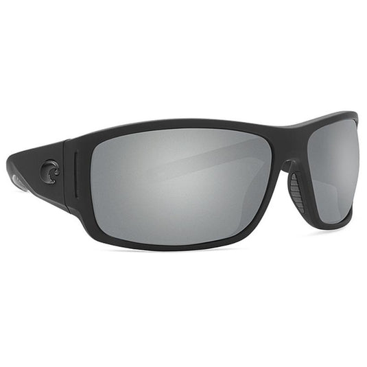 Costa Cape Sunglasses - Matte Black Frame with Silver Gray Mirror Plastic Lens