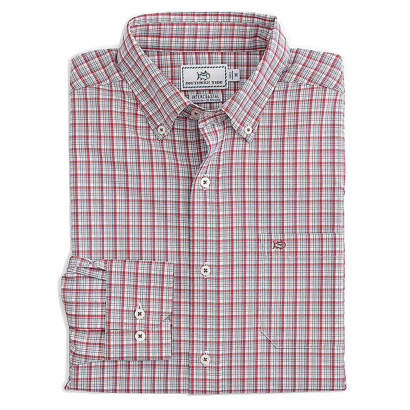 Load image into Gallery viewer, Southern Tide Rivercourse Plaid Inter-coastal Performance LS Shirt
