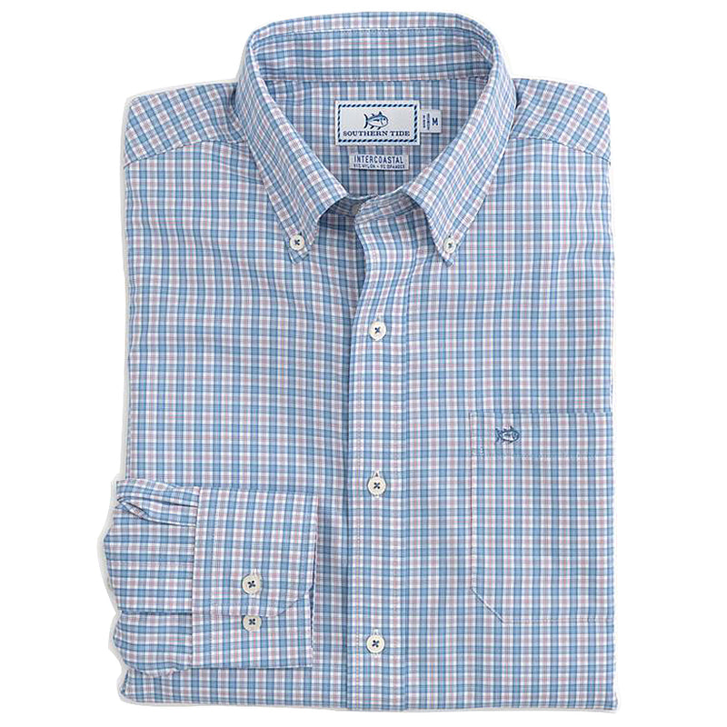 Load image into Gallery viewer, Southern Tide Rivercourse Plaid Inter-coastal Performance LS Shirt
