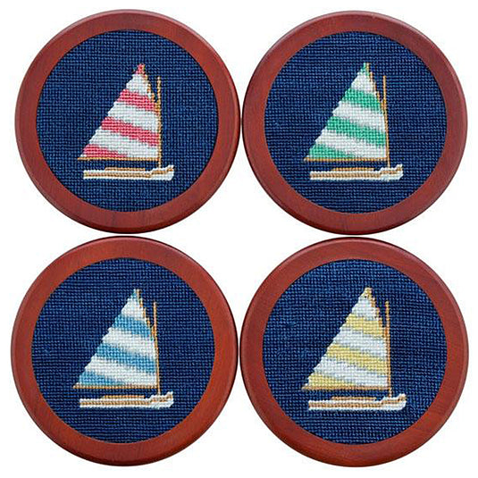 Smathers & Branson Needlepoint Coaster Set - Rainbow Fleet