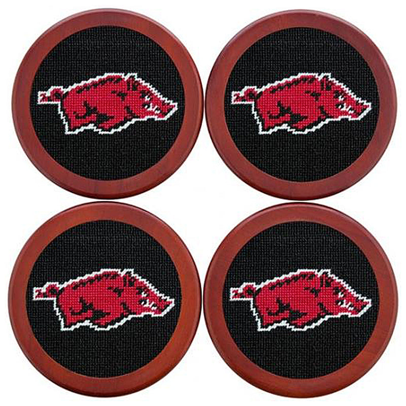 Load image into Gallery viewer, Smathers &amp; Branson Needlepoint Coaster Set - Arkansas Razorback
