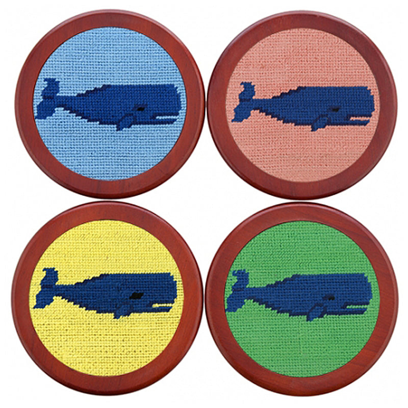 Load image into Gallery viewer, Smathers &amp; Branson Needlepoint Coaster Set - Whales
